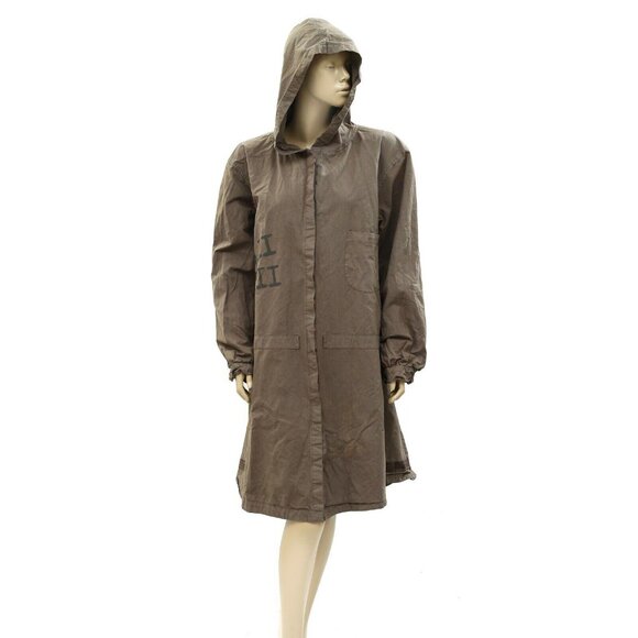 Ewa I Walla Lagenlook Vintage Buttondown Coat Jacket Hoodie Dress M NWD 231662